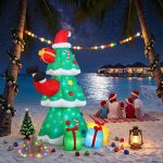 jingle jollys christmas inflatable santa tree 2.5m height flashing light decorations illuminated