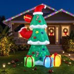 jingle jollys christmas inflatable santa tree 2.5m height flashing light decorations illuminated