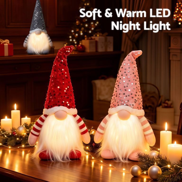 jingle jollys christmas gnomes light up christmas decorations plush goblin set of 3 warm white jingle jollys christmas gnomes light up christmas decorations plush goblin set of 3 warm white