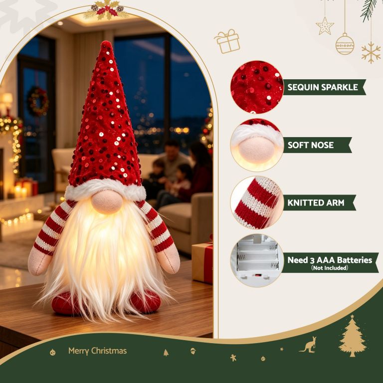 jingle jollys christmas gnomes light up christmas decorations plush goblin set of 3 warm white jingle jollys christmas gnomes light up christmas decorations plush goblin set of 3 warm white