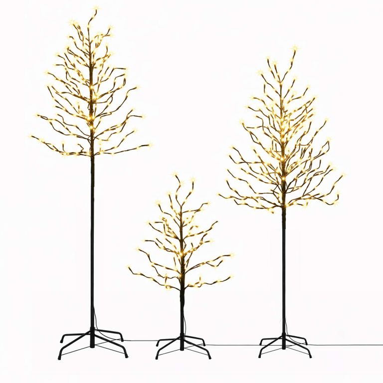 jingle jollys 3 pack led christmas tree lighted birch tree indoor outdoor xmas decor warm white jingle jollys 3 pack led christmas tree lighted birch tree indoor outdoor xmas decor warm white