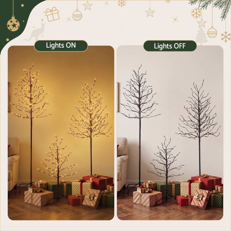 jingle jollys 3 pack led christmas tree lighted birch tree indoor outdoor xmas decor warm white jingle jollys 3 pack led christmas tree lighted birch tree indoor outdoor xmas decor warm white