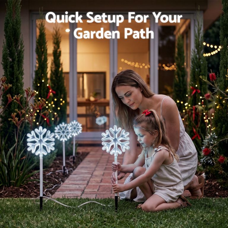 jingle jollys 4 pack christmas lights path lights garden decoration outdoor pathway lighting