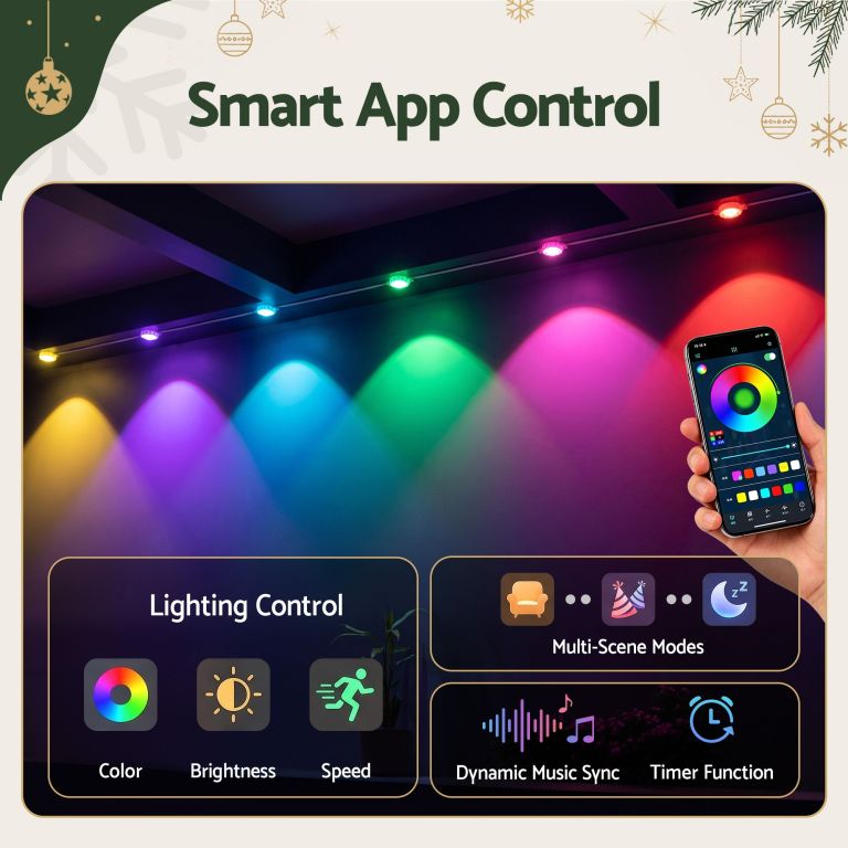 jingle jollys 30m christmas permanent outdoor lights smart eaves string app control decoration 72led