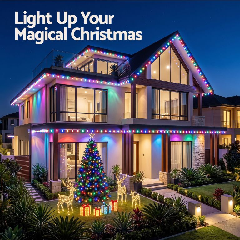 jingle jollys 30m christmas permanent outdoor lights smart eaves string app control decoration 72led