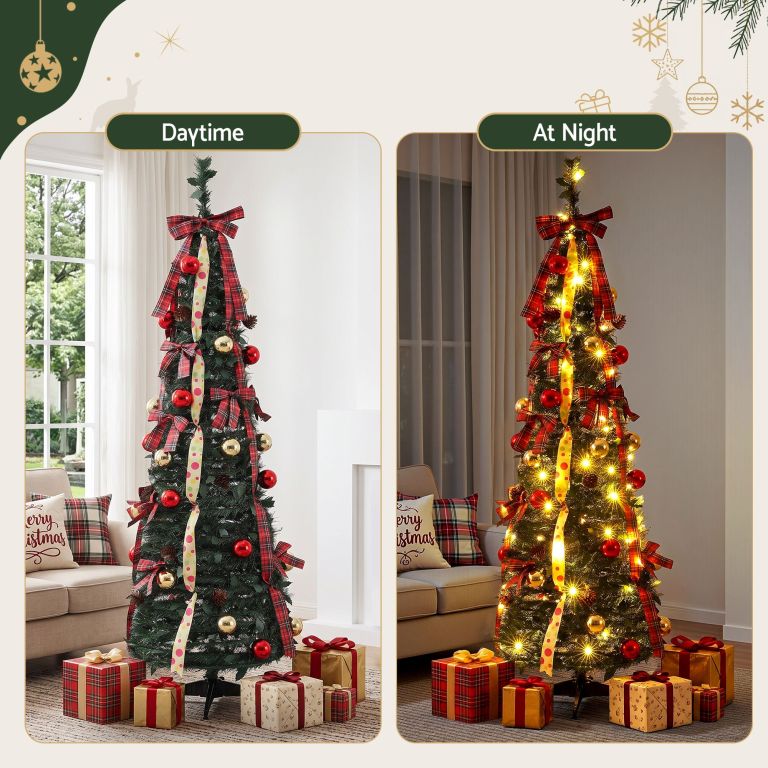 jingle jollys pop up christmas tree pre decorated artificial christmas tree 160cm
