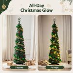 jingle jollys pop up christmas tree pre decorated warm white led 160cm jingle jollys pop up christmas tree pre decorated warm white led 160cm