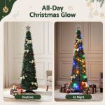 jingle jollys pop up christmas tree pre decorated multicolour led 155cm