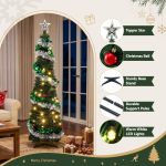jingle jollys pop up christmas tree pre decorated warm white led 155cm