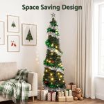 jingle jollys pop up christmas tree pre decorated warm white led 155cm