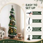 jingle jollys pop up christmas tree pre decorated warm white led 155cm