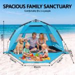 weisshorn beach tent 3 4 person pop up sun shade upf 50 automatic outdoor blue