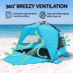 weisshorn beach tent 3 4 person pop up sun shade upf 50 automatic outdoor blue