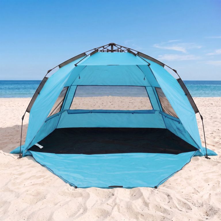 weisshorn beach tent 3 4 person pop up sun shade upf 50 automatic outdoor blue