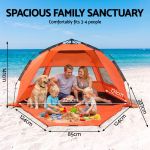 weisshorn beach tent 3 4 person pop up sun shade upf 50 automatic outdoor orange weisshorn beach tent 3 4 person pop up sun shade upf 50 automatic outdoor orange