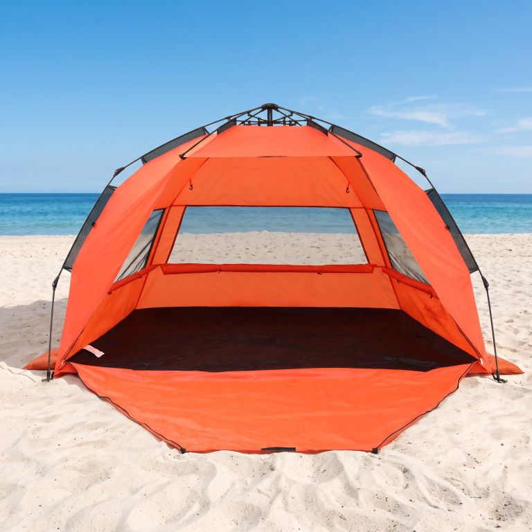 weisshorn beach tent 3 4 person pop up sun shade upf 50 automatic outdoor orange weisshorn beach tent 3 4 person pop up sun shade upf 50 automatic outdoor orange