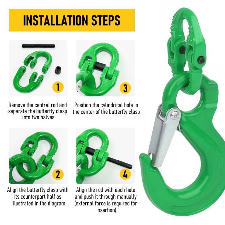 2sets 2t sling hook with hammerlock heavy duty safety latch swivel winch hook for trailer safety chain green