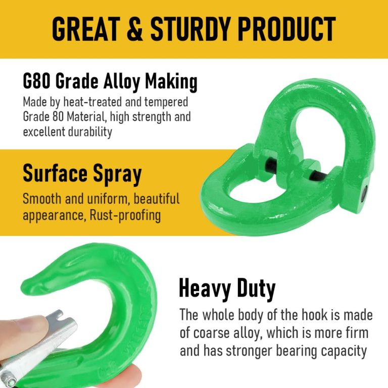 2sets 2t sling hook with hammerlock heavy duty safety latch swivel winch hook for trailer safety chain green
