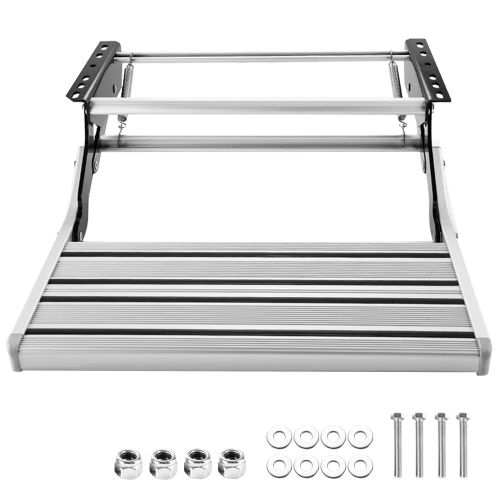 heavy duty pull out caravan step – folding aluminium rv entry step, non slip portable camping step, space saving retractable design, 58 x 54 x 17cm