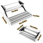 heavy duty pull out caravan step – folding aluminium rv entry step, non slip portable camping step, space saving retractable design, 58 x 54 x 17cm