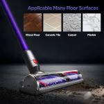 vacuum cleaner motorhead attachment compatible with dyson v7 v8 v10 v11 v15, 50w hard roller brush head for carpet & floors