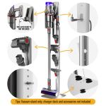 freestanding holder for dyson vacuum stand – suitable for dyson v6 v7 v8 v10 v11 v12 v15 gen5 & dc series vacuum cleaners, elegant & stable standing dock accessory storage stand for dyson stand