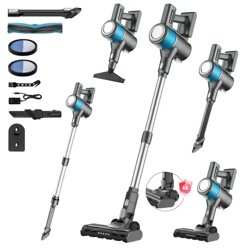 8 in 1 cordless vacuum cleaner 2 modes anti tangle brush for pet hair on hardwood floors & carpets