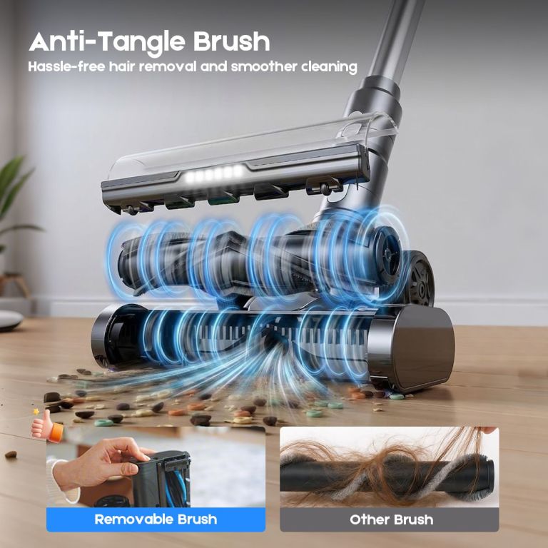 8 in 1 cordless vacuum cleaner 2 modes anti tangle brush for pet hair on hardwood floors & carpets 8 in 1 cordless vacuum cleaner 2 modes anti tangle brush for pet hair on hardwood floors & carpets
