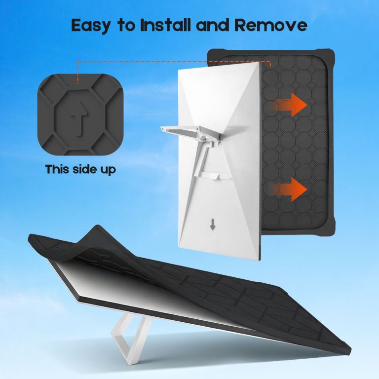 silicone cover for starlink gen 3 standard, waterproof protective case, anti scratch, sand & hail protection, black