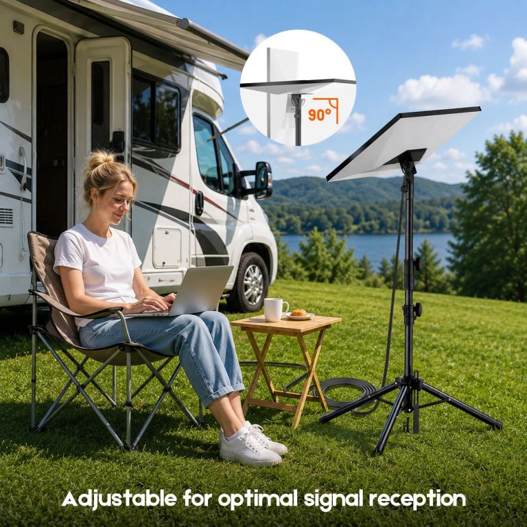 tripod mount for starlink gen 3, adjustable portable ground stand with 360° rotation, 90° tilt, anti slip feet & ground anchor for rv camping travel tripod mount for starlink gen 3, adjustable portable ground stand with 360° rotation, 90° tilt, anti slip feet & ground anchor for rv camping travel