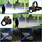 usb rechargeable black t6 led headlamp with motion sensor for outdoor camping and fishing