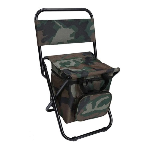 folding camping chair with storage bag lightweight portable outdoor fishing stool camouflage