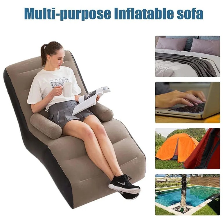 inflatable lazy sofa portable outdoor air chair sleeping bed lounger for camping inflatable lazy sofa portable outdoor air chair sleeping bed lounger for camping