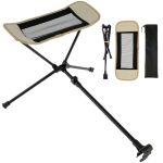 portable folding chair footrest khaki