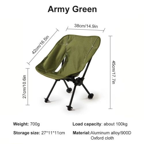 childrens camping moon chair green