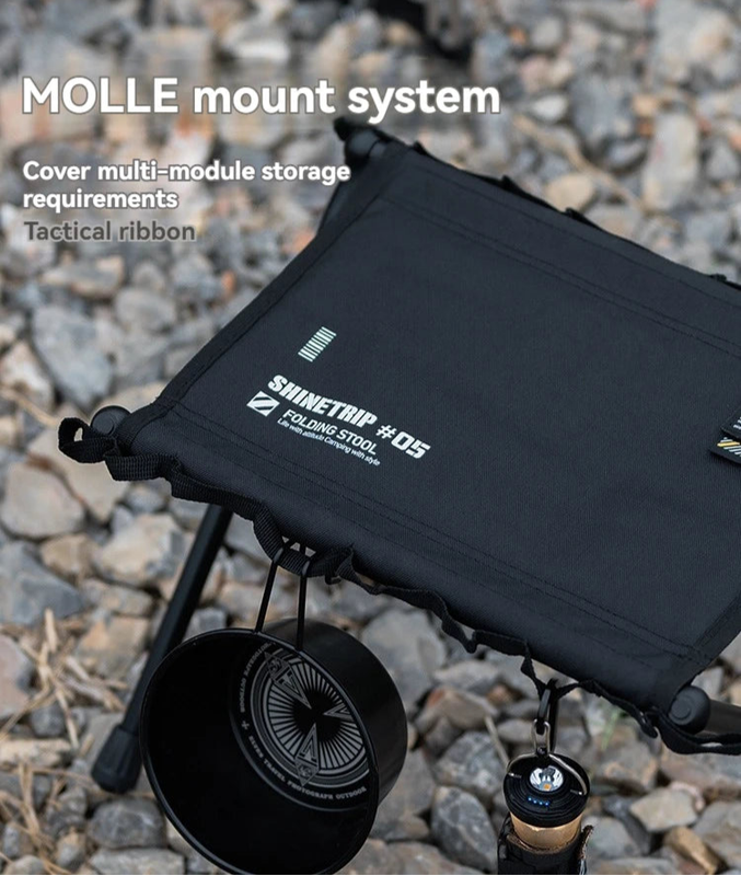 ultra light folding camping stool black