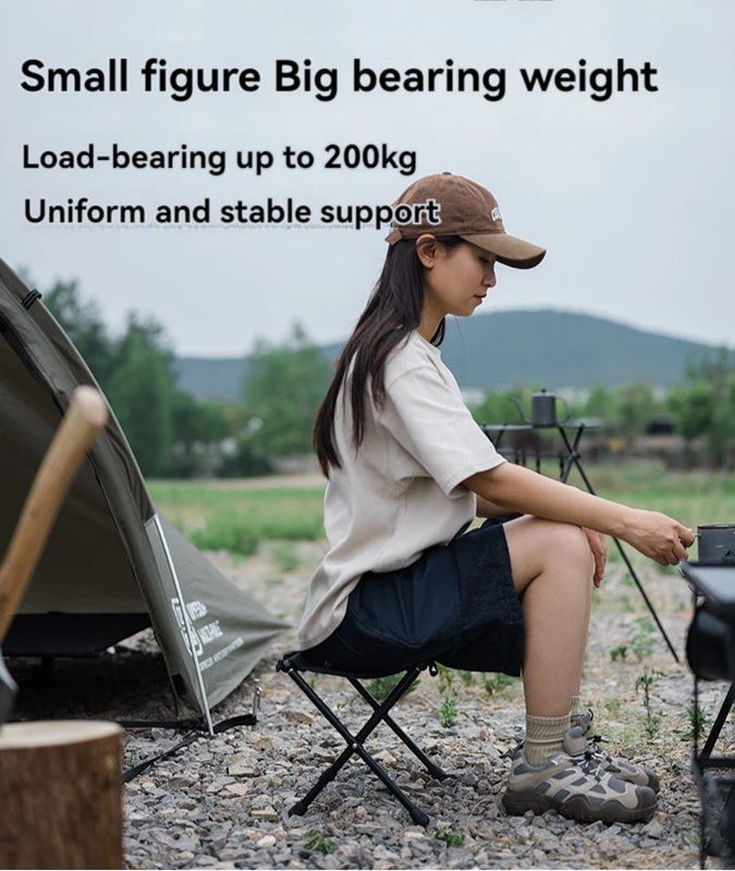 ultra light folding camping stool black