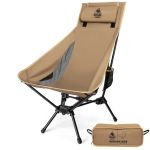 portable high back camping chair khaki