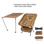 sunshade awning folding chair set khaki
