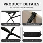 folding double camping stool black
