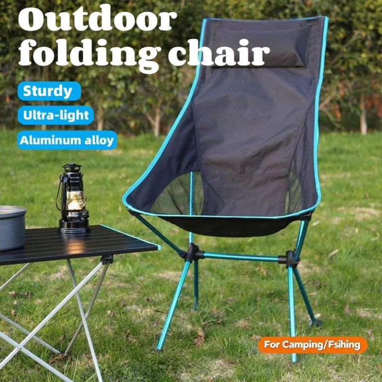 ultra light folding camping chair blue