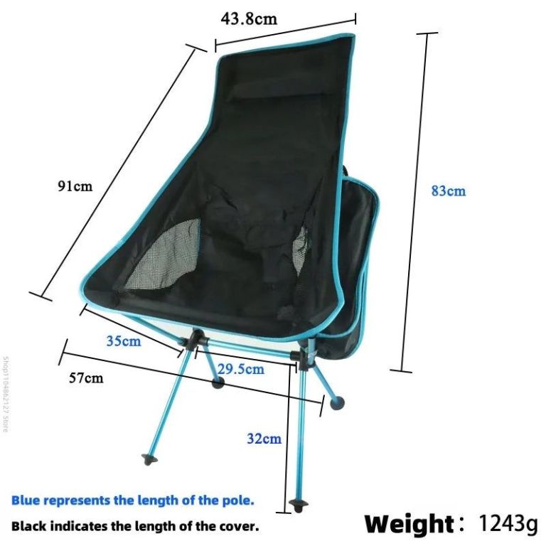 ultra light folding camping chair blue