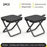 2pcs portable folding backpack stools black 2pcs portable folding backpack stools black