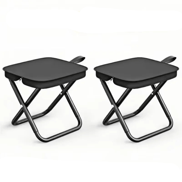2pcs portable folding backpack stools black 2pcs portable folding backpack stools black