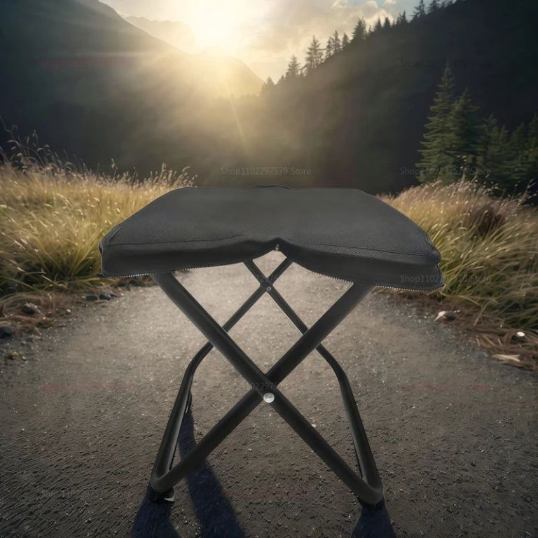 2pcs portable folding backpack stools black 2pcs portable folding backpack stools black