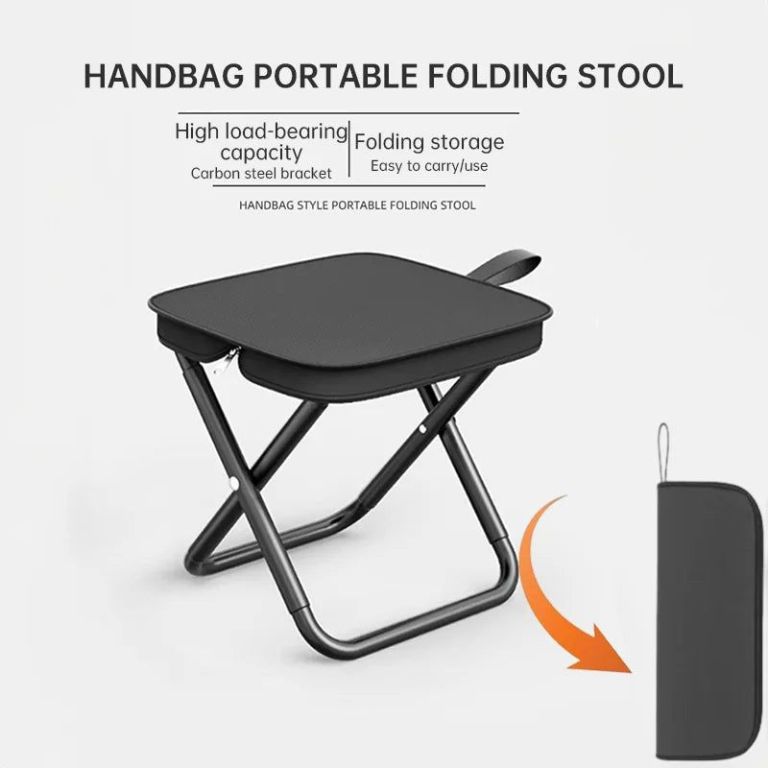 2pcs portable folding backpack stools black 2pcs portable folding backpack stools black