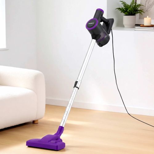 devanti 3 in 1 corded stick vacuum cleaner, 16000pa strong suction, purple