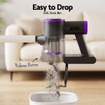 devanti 3 in 1 corded stick vacuum cleaner, 16000pa strong suction, purple