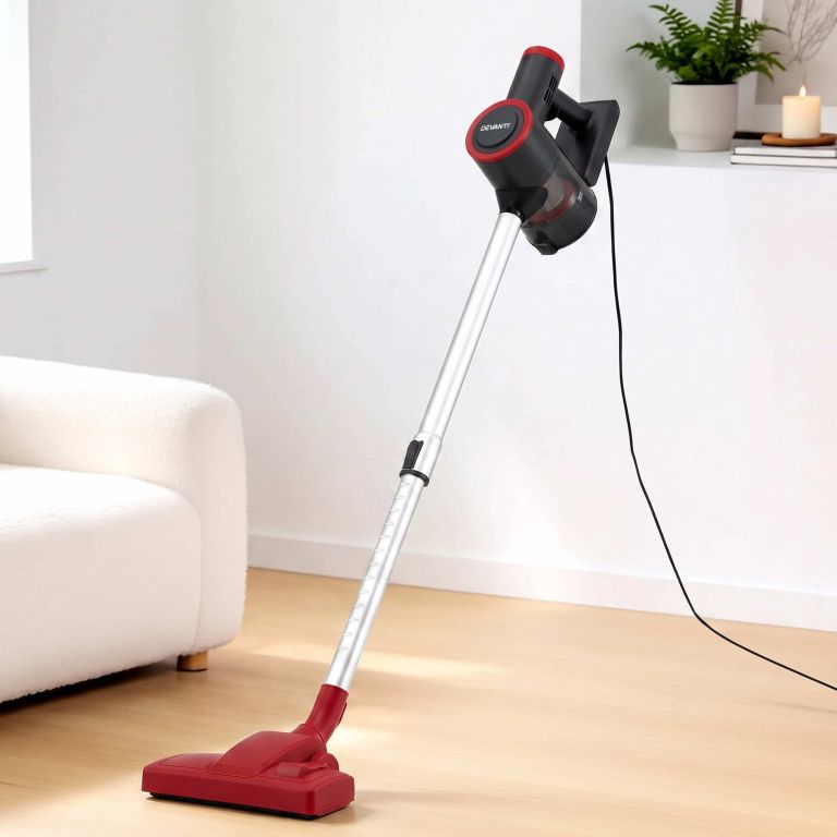 devanti 3 in 1 corded stick vacuum cleaner, 16000pa strong suction, red devanti 3 in 1 corded stick vacuum cleaner, 16000pa strong suction, red