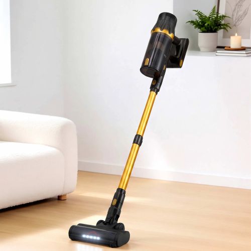 devanti 30000pa cordless stick vacuum cleaner 4 in 1 handheld vac, gold